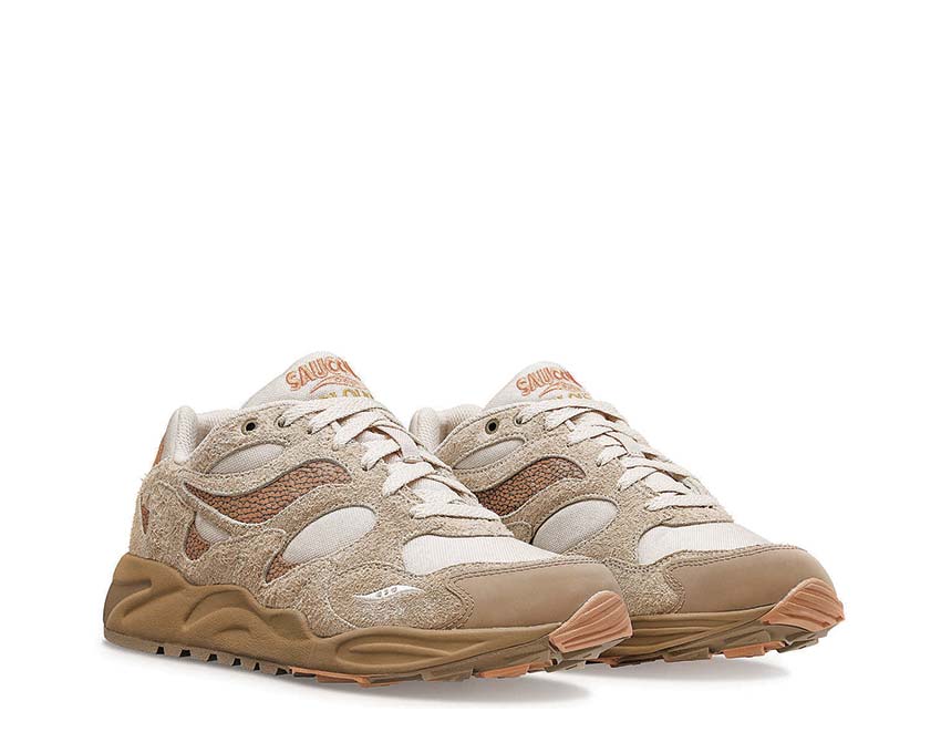 Saucony X Colour Plus Grid Shadow 2 Beach Ramble vue latérale — amorti ProGrid