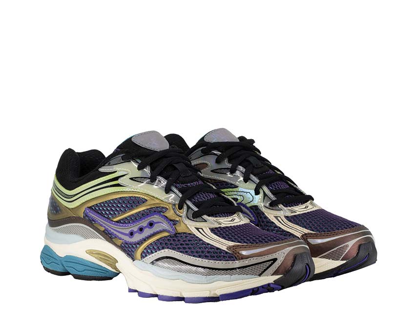 Saucony Progrid Omni 9 Crystal Lake Seitenansicht — atmungsaktives Mesh-Obermaterial