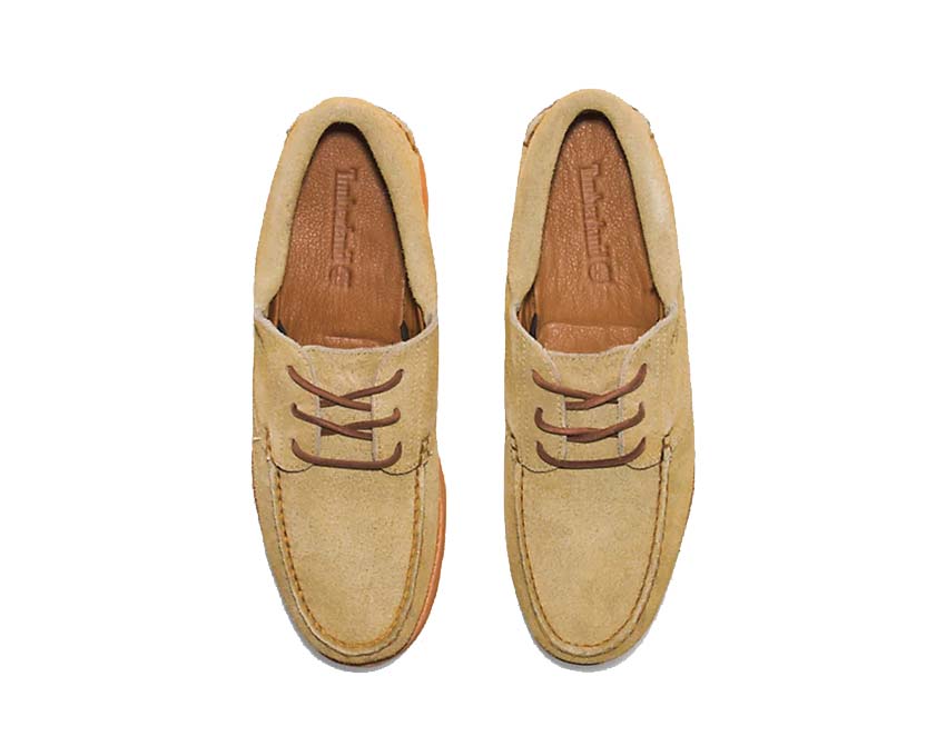 Timberland 3 Eye Wedge VIBRAM Lace Up Beige dettaglio — lacci rotondi 3 occhielli
