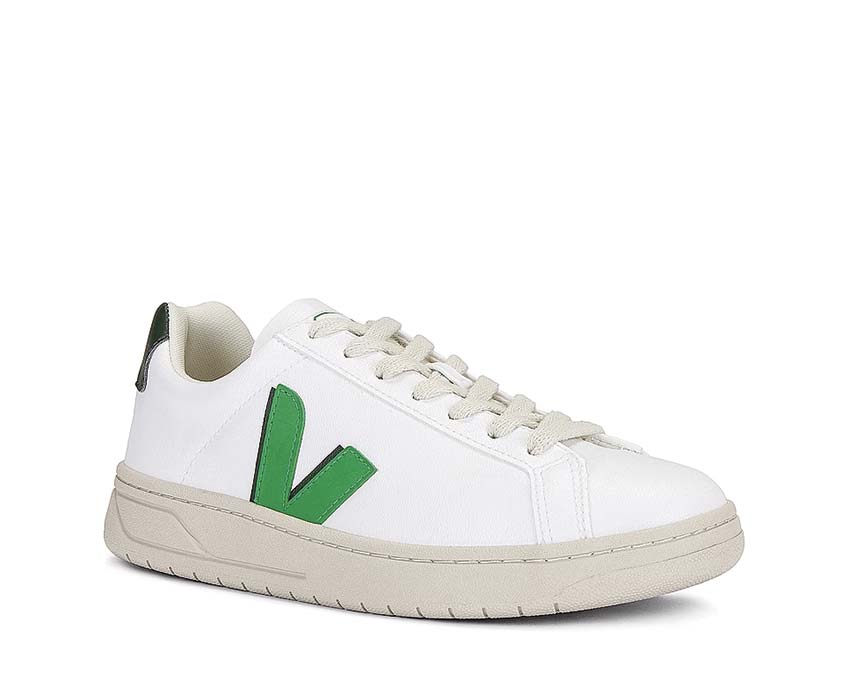 Veja Urca White Leaf/Cyprus Seitenansicht — gewaschenes zweifarbiges Leder