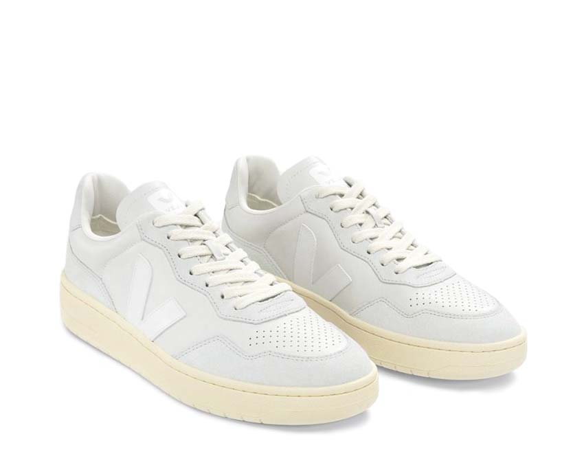 Veja V-90 Gravel/White sole — thick rubber sole