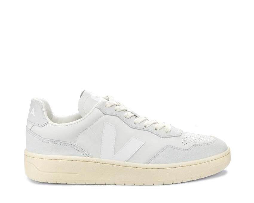 Veja V-90 Gravel/White — women's sneaker eco-friendly leather