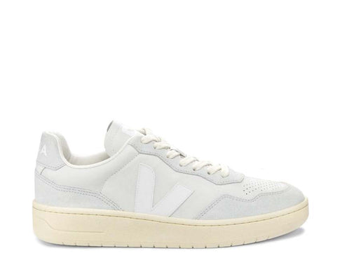 Veja V-90 Gravel/White — women's sneaker eco-friendly leather