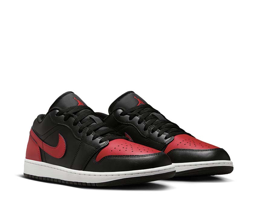Jordan Air Jordan 1 Low Bred Black Varsity Red Summit White semelle — semelle blanche basse