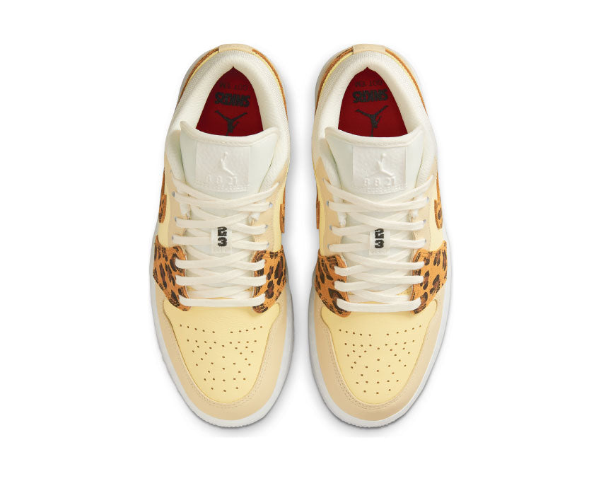 Jordan Air Jordan 1 Low Lemon Drop Wheat détail — tige cuir jaune citron