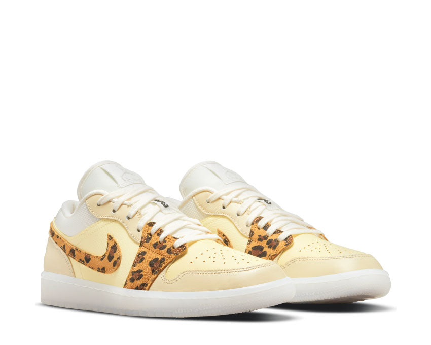Jordan Air Jordan 1 Low Lemon Drop Wheat vue latérale — cuir jaune pâle