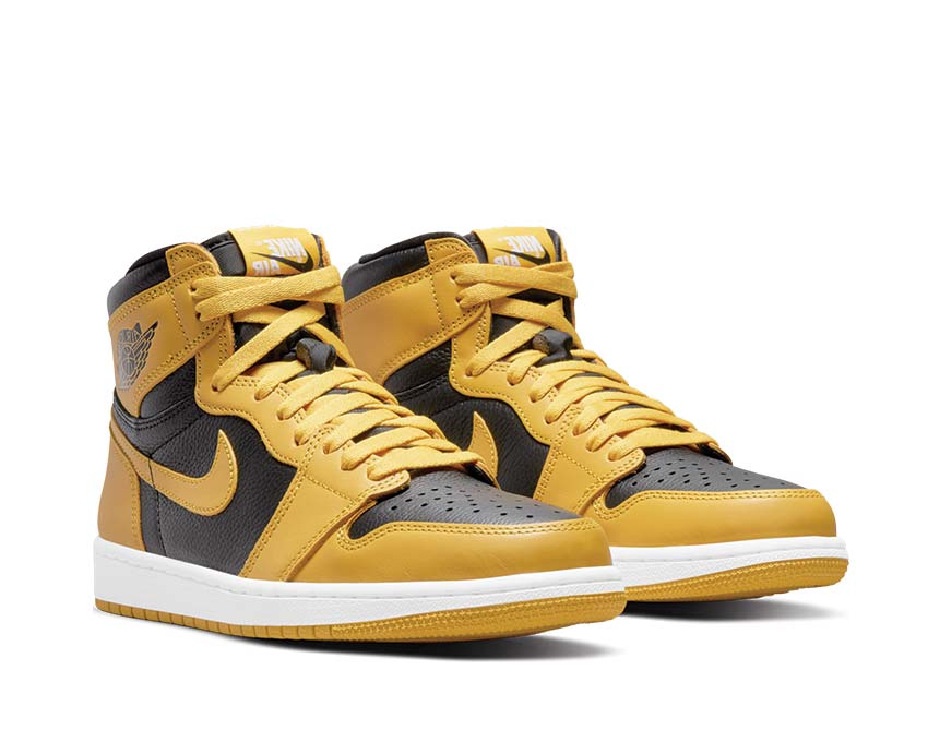 Jordan Air Jordan 1 Retro High OG Pollen White vue latérale — cuir lisse femme