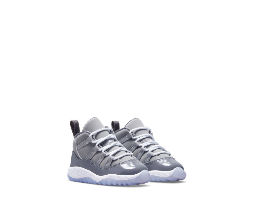 Air Jordan 11 Baby Retro 3/4 Medium Grey vue latérale — patent leather gris bébé
