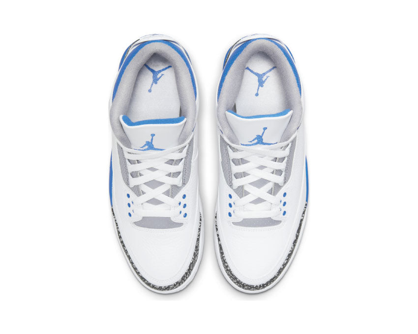 Jordan Air Jordan 3 Retro White Racer Blue dettaglio — stampa elefante tomaia
