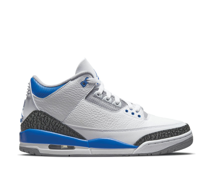 Jordan Air Jordan 3 Retro White Racer Blue — sneaker unisex stampa elefante