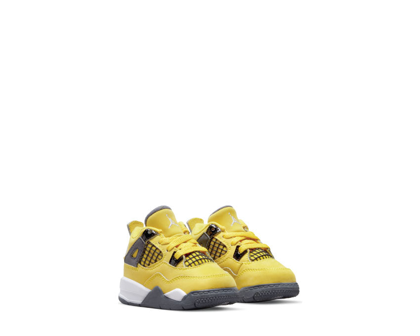 Jordan Air Jordan 4 Retro TD Tour Yellow side view — mesh TPU toddler