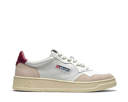 Autry Medalist Low White/Red — sneaker uomo bicolore pelle bianca e rossa