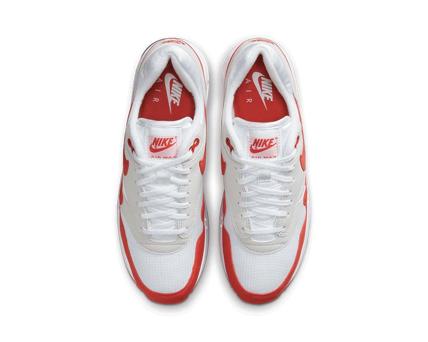 Nike Air Max 1 86 OG White University Red Detail — Nylon-Leder-Obermaterial