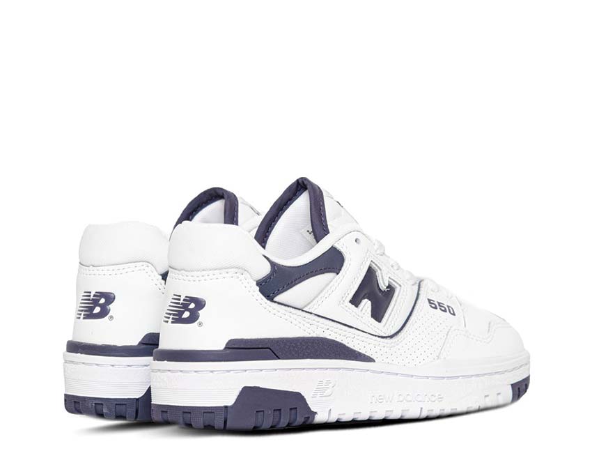 New Balance 550 W White/Navy suela — cupsole baloncesto vintage