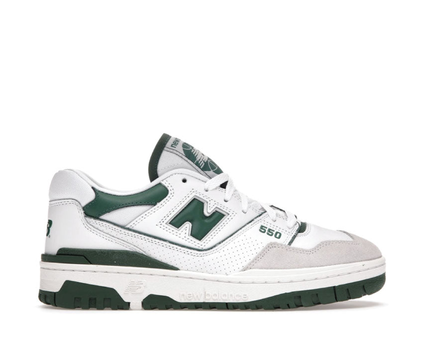 New Balance 550 Weiß/Grün — Herren Sneaker Basketball Vintage Cupsole Leder