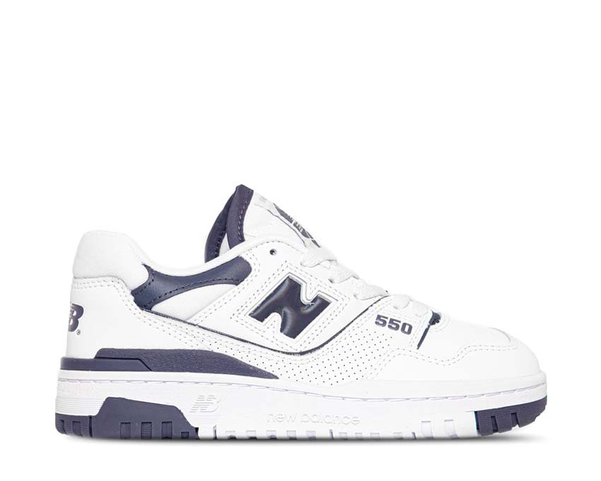 New Balance 550 W White/Navy — zapatilla mujer baloncesto vintage cuero