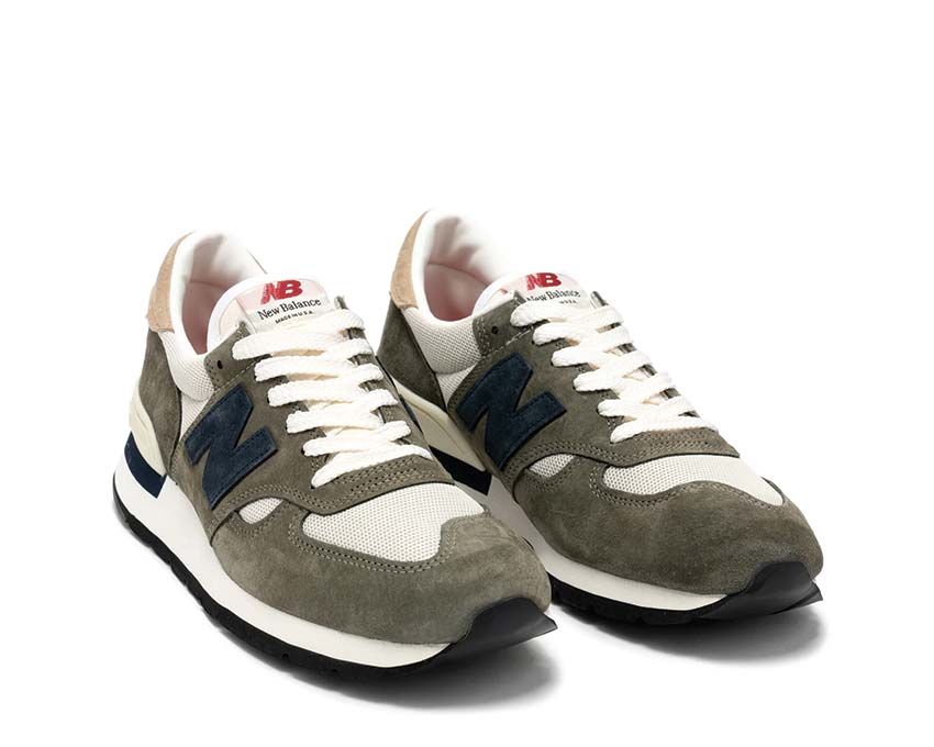 New Balance 990 V1 Grey/Blue Seitenansicht — Mesh Obermaterial zweifarbig