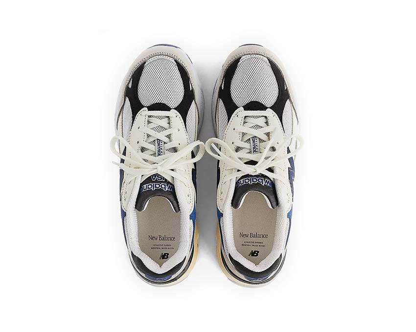 New Balance 990 White/Blue détail — mesh respirant made in USA