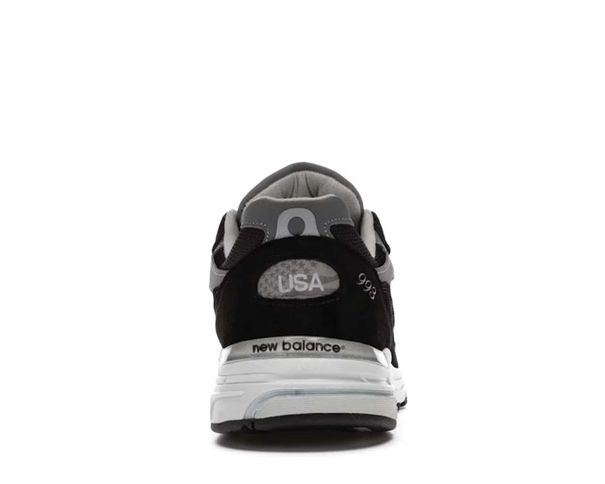 New Balance 993 Made in USA Black Detail — schwarzes Mesh und Premium-Wildleder Obermaterial