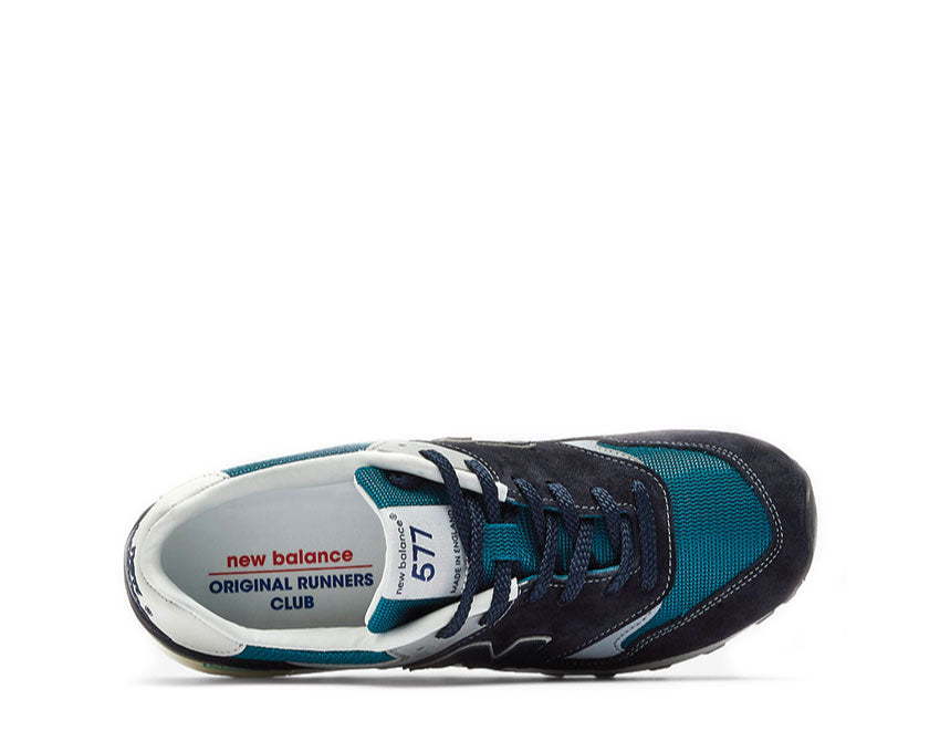 New Balance 577 ORC Navy/Grigio vista laterale — suola ammortizzata premium
