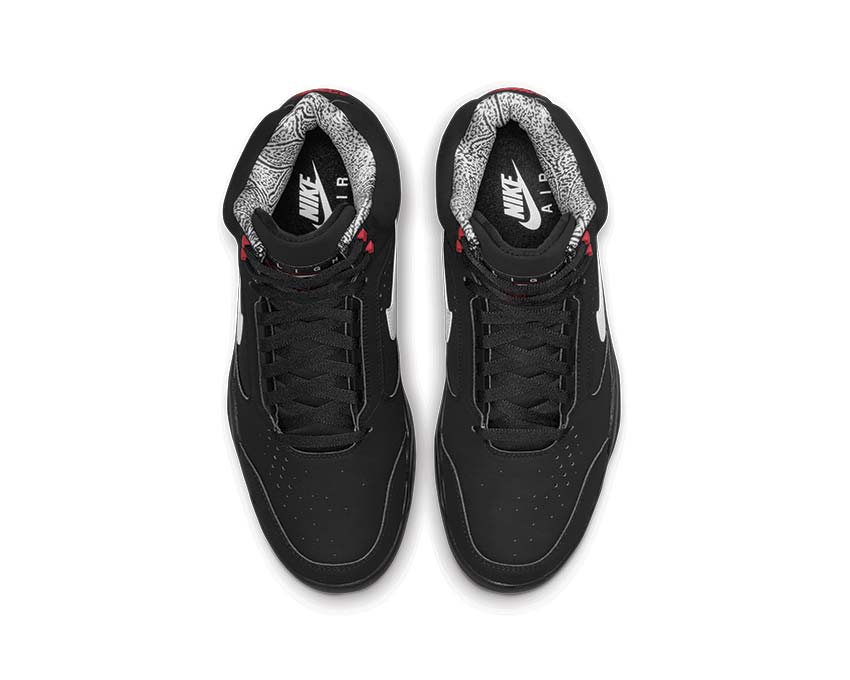 Nike Air Flight Lite Mid Black White Varsity Red détail — tige montante cuir
