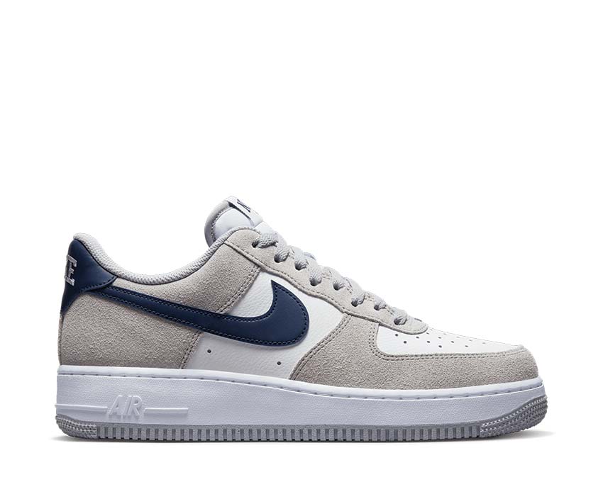 Nike Air Force 1 '07 Smoke Grey Midnight Navy — sneaker homme cuir premium
