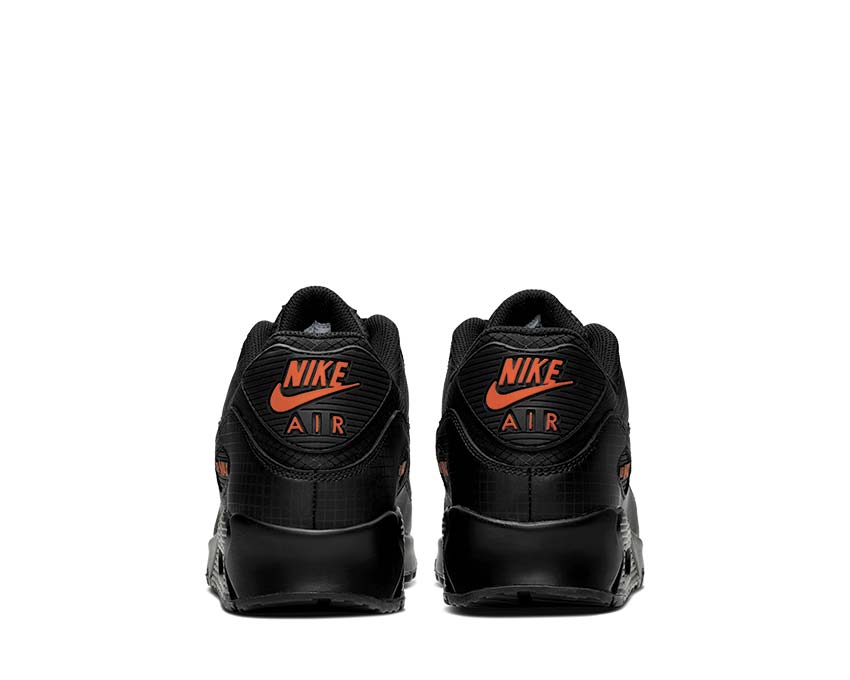 Nike Air Max 90 Black Total Orange semelle — Air-Sole 270°