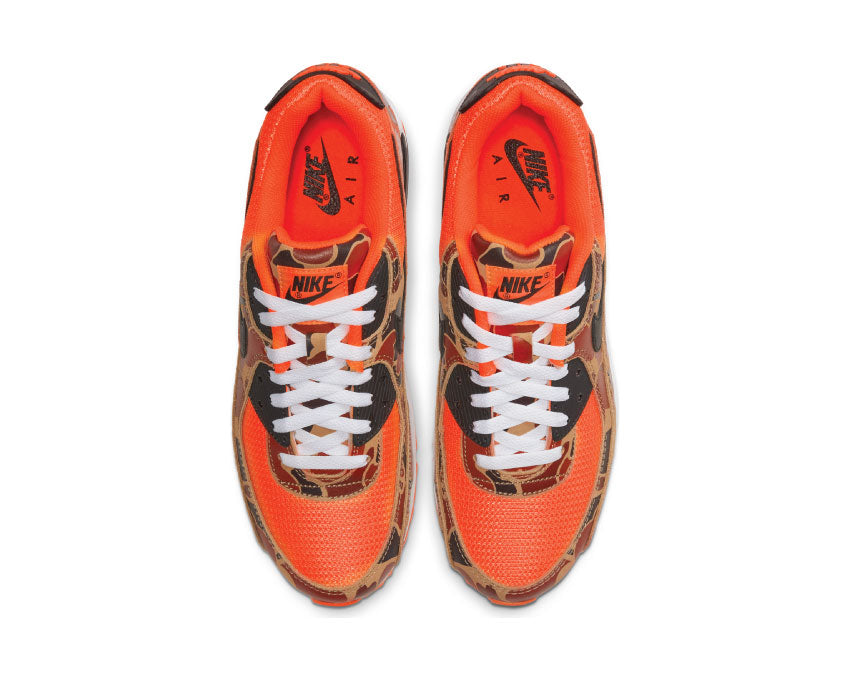 Nike Air Max 90 SP Total Orange dettaglio — tomaia pelle e mesh