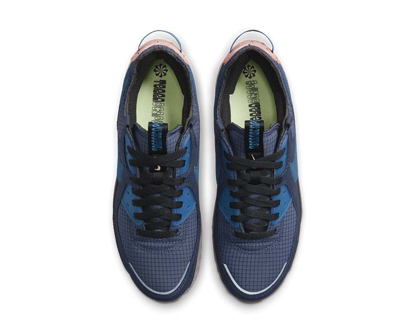 Nike Air Max 90 Terrascape Obsidian Marina détail — panneau mesh obsidian