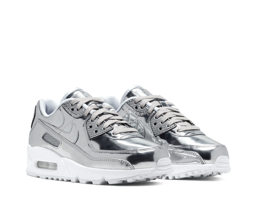 Nike Air Max 90 W SP Metallic Silver vue latérale — mesh et synthétique