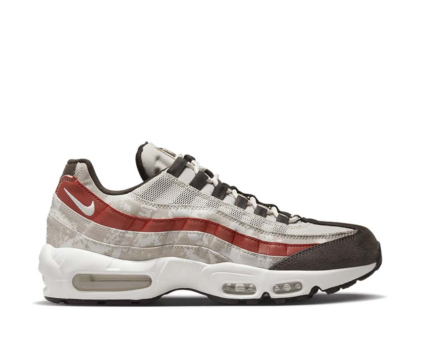 Nike Air Max 95 Light Bone Summit White Khaki Dune Red — men's Air Max sneaker