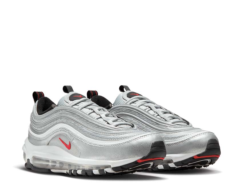 Nike Air Max 97 OG Wmns Metallic Silver Varsity Red White Black vista laterale — design bullet