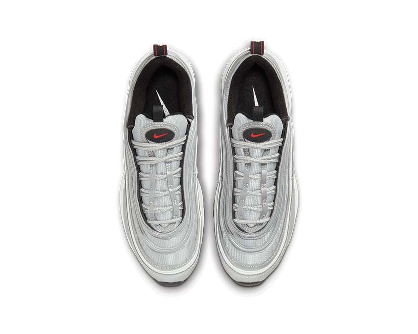 Nike Air Max 97 OG Wmns Metallic Silver Varsity Red White Black dettaglio — tomaia metallizzata