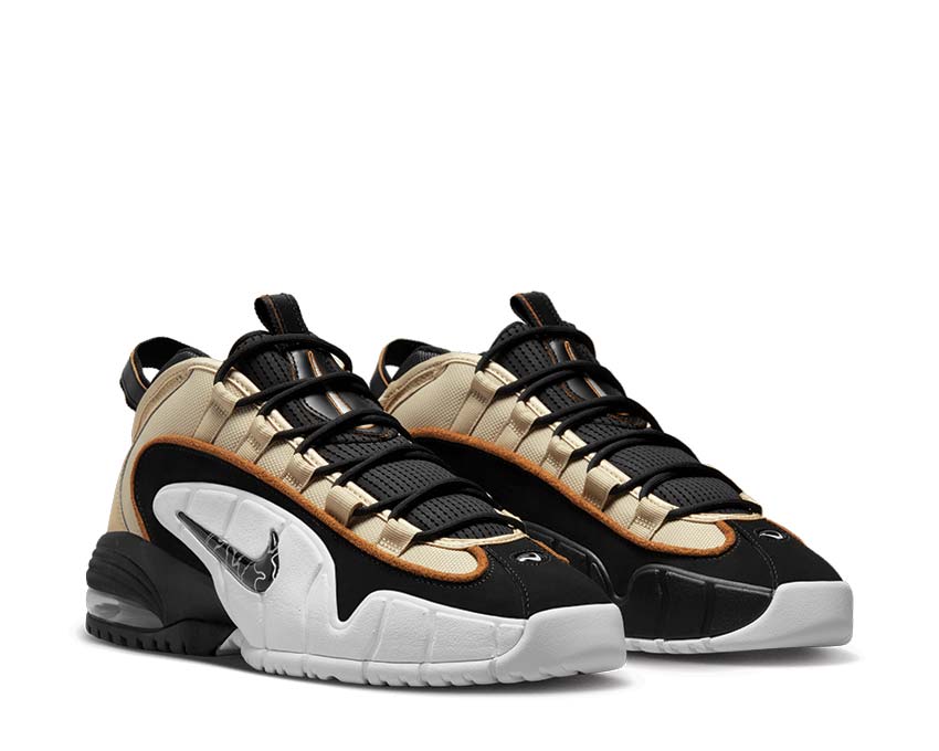 Nike Air Max Penny Rattan Black Summit White Ale Brown vue latérale — mesh et cuir
