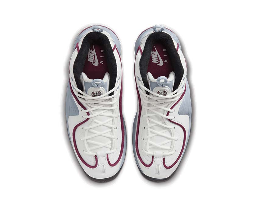 Nike Air Penny 2 Summit White Rosewood dettaglio — tomaia in pelle rosewood