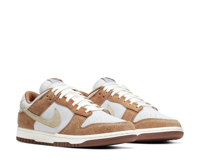 Nike Dunk Low Retro Premium Curry Sail vue latérale — cuir premium fossile