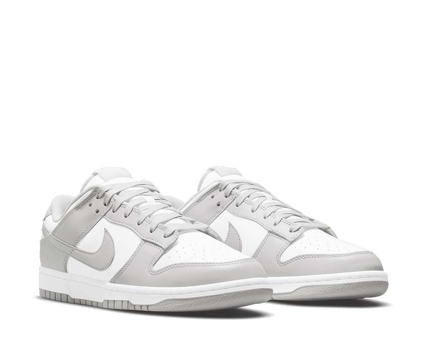Nike Dunk Low Retro Grey Fog vue latérale — cuir fog et blanc