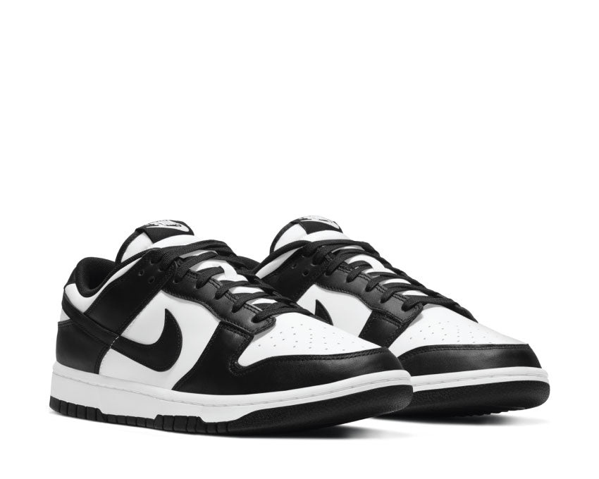 Nike Dunk Low Retro Panda White Black vue latérale — cuir lisse et nubuck