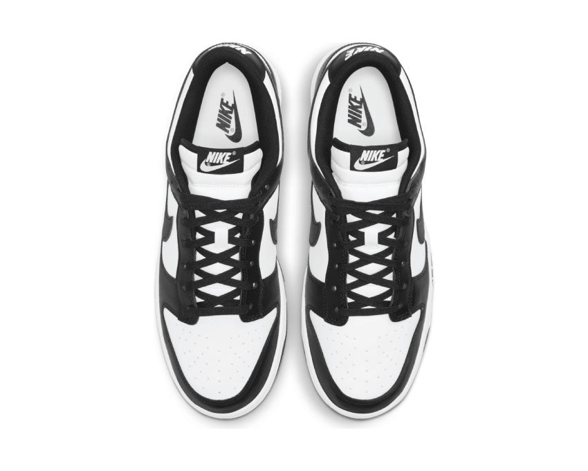 Nike Dunk Low Retro Panda White Black détail — tige cuir blanc et noir