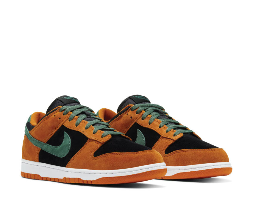 Nike Dunk Low SP Ceramic Black Nori vue latérale — cuir noir et nori