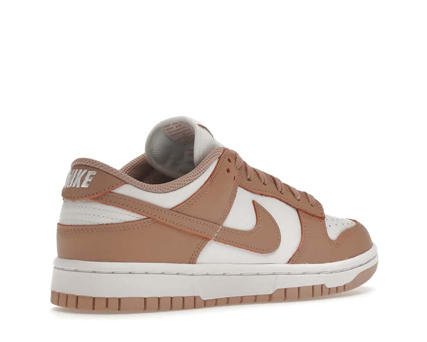 Nike Dunk Low White Rose Whisper semelle — semelle gomme rose