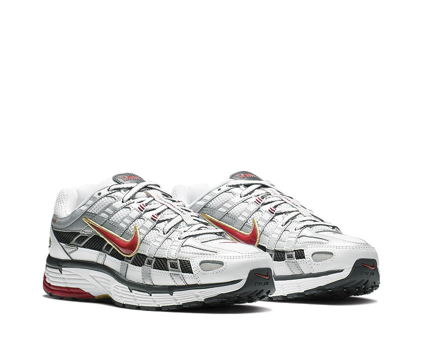 Nike P-6000 W Varsity Red vue latérale — tige mesh et cuir
