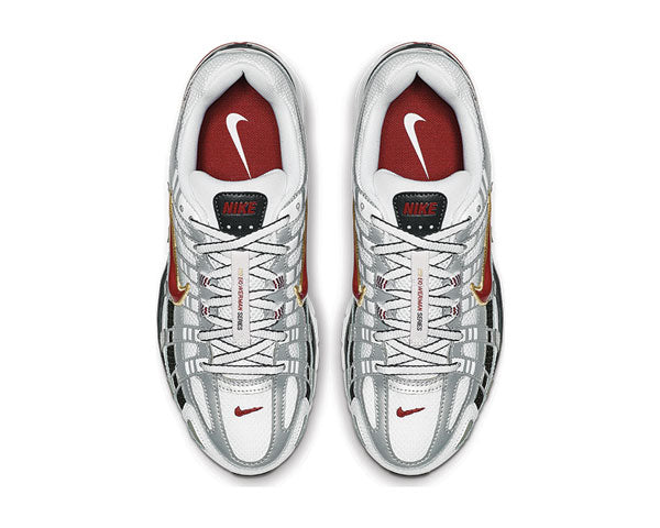 Nike P-6000 W Varsity Red détail — tige mesh rouge premium